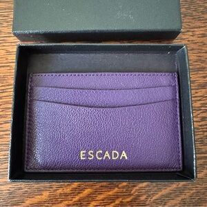 Escada Violet Card Holder with Gold Logo